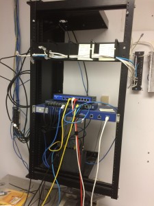 Before and after photos of a small rack cleanup job in Freehold.
